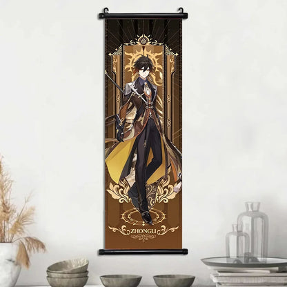 Genshin Impact Poster – Canvas Wall Art Scroll Painting, Hot Game Prints for Home Decoration