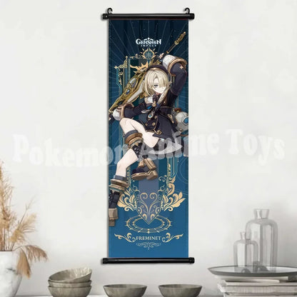 Genshin Impact Poster – Canvas Wall Art Scroll Painting, Hot Game Prints for Home Decoration