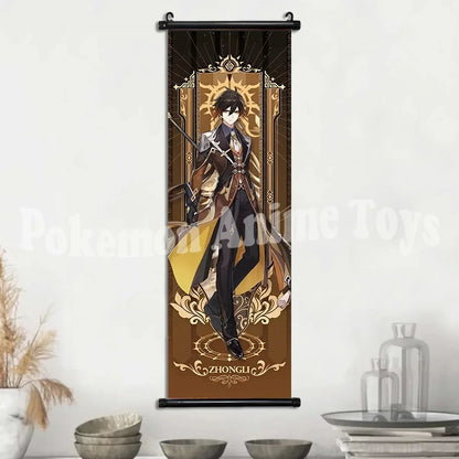 Genshin Impact Poster – Canvas Wall Art Scroll Painting, Hot Game Prints for Home Decoration