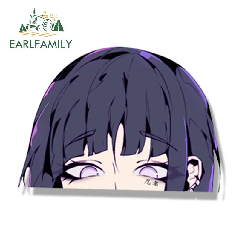 EARLFAMILY Tattoo Ninja Hinata Fanart Car Sticker Anime Sketch Art Hyuuga Hinata Decal JDM Cartoon Peeker Graffiti Stickers