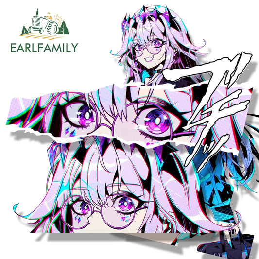 EARLFAMILY Koseki Bijou Fanart Car Sticker Hololive Waifu Hot Decal JDM Streetwear Punk Girl Graffiti Cartoon Peek Stickers