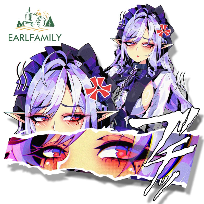 EARLFAMILY Ahegao Pant Vivian Fanart Car Sticker Zenless Zone Zero Sketch Waifu Decal JDM Funny Peek Girl Graffiti Slap Stickers
