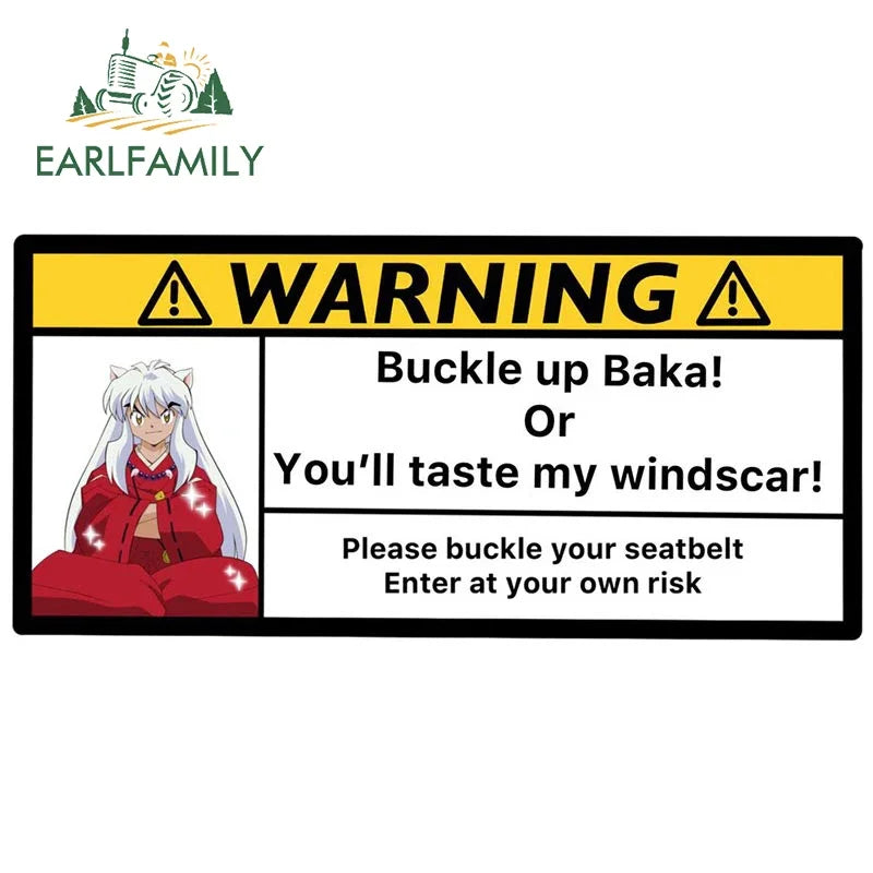 EARLFAMILY 13cm x 7.3cm Cartoon Girl Car Stickers for Warning Slap Stickers Anime Vinyl Car Window Bike Decal Car Accessories