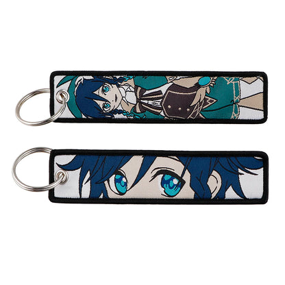 Genshin Impact Embroidered Keychain – Fashion Key Tag for Cars, Motorcycles, Bags & Backpacks, Key Ring