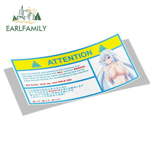 EARLFAMILY 13cm x 7.3cm Cartoon Girl Car Stickers for Warning Slap Stickers Anime Vinyl Car Window Bike Decal Car Accessories