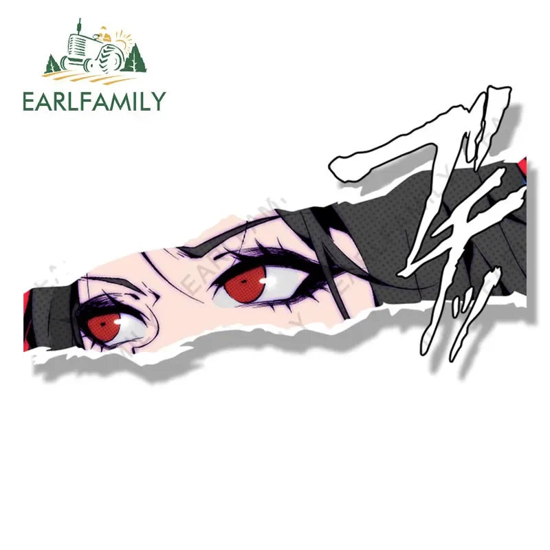 EARLFAMILY Ace Killer Akame Fanart Car Sticker Anime Sketch Waifu Decal JDM Funny Peek Girl Graffiti Stickers Car Accessories