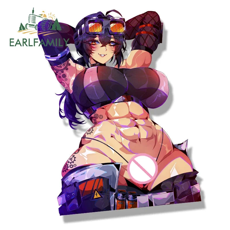 Zenless Zone Zero Grace Howard Car Sticker – Chibi Big Head Fanart Decal | Anime Waifu Peek Slap Sticker