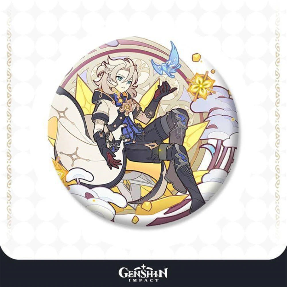 58mm Game Genshin Impact Blooming Festival‌ Tighnari Collei Kaedehara Kazuha Cosplay COSTUME Badge Pin SPTE Tinplate Brooch Prop