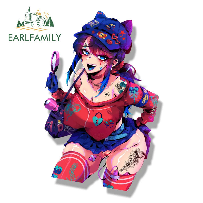 EARLFAMILY Gothic Punk Cappie Fanart Car Sticker Hot Game MiSide Waifu Decal Racing Graffiti Cartoon Peek Girl NSFW Stickers