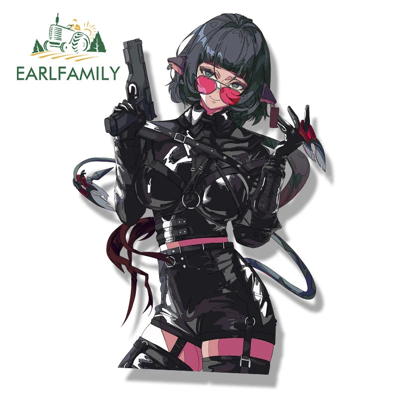 EARLFAMILY Agent Jane Doe Fanart Car Sticker Zenless Zone Zero Chibi Big Head Waifu Decal Cartoon Peek Girl Slap Stickers