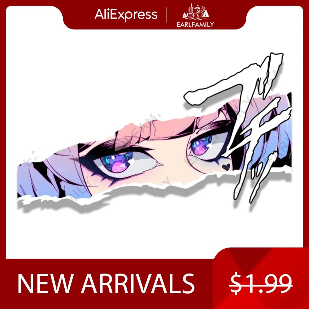 EARLFAMILY Sangonomiya Kokomi Streetwear Peeker Car Sticker Anime Genshin Impact Waifu Fanart Decal JDM Cartoon Peek Stickers