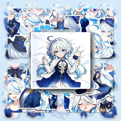 52pcs mihoyo Genshin Impact Furina Waterproof sticker trunk materials desktop Hand account materials decorate Children diy Toy