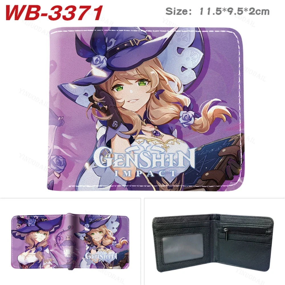 Lisa Anime Figures Hot Game Genshin Impact Wallet for Boys and Girls Short Purse with Credit Card Holder