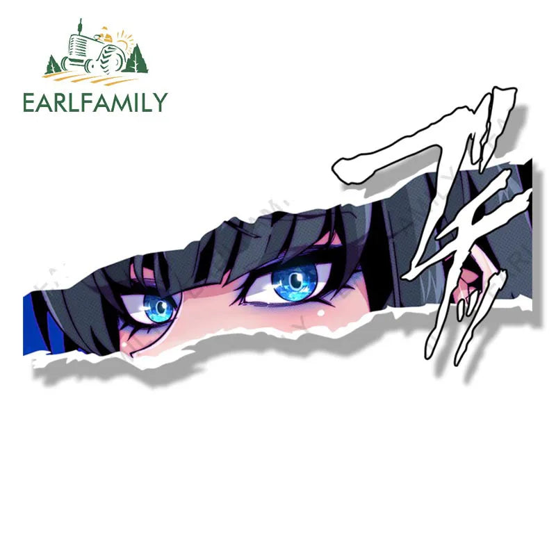 EARLFAMILY Gothic Kiryuuin Satsuki Peeker Car Sticker Janpan Anime Sketch Waifu Decal JDM Cartoon Peek Girl Fanart Stickers