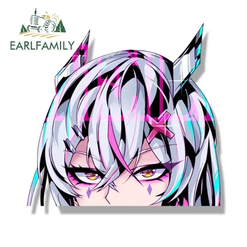 EARLFAMILY Gothic Fatui Arlecchino Fanart Car Sticker Anime Genshin Impact Knave Decal JDM Cartoon Peeker Girl Graffiti Stickers