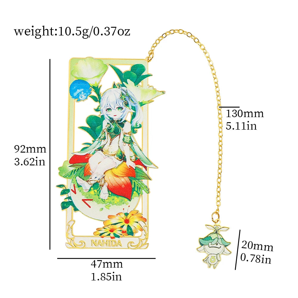 26 Styles Delicate Genshin Impacts Figure Creative Metal Bookmarks for Books Lover Gifts Game Fans Collection for Friends