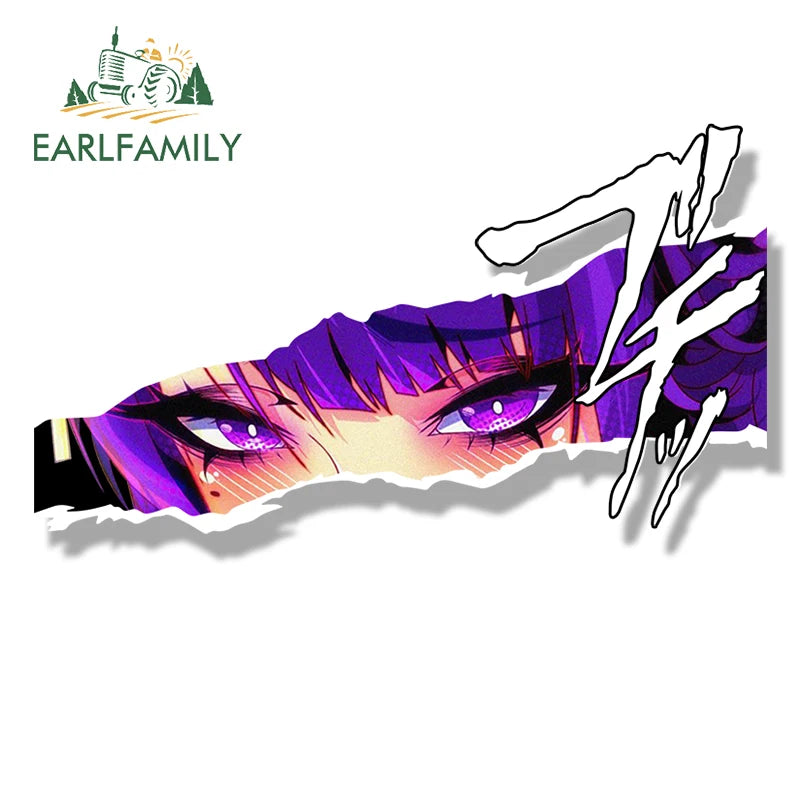 EARLFAMILY Bathrobe RaidenShogun YaeMiko Fanart Car Sticker Genshin Impact Waifu Decal Graffiti Cartoon Peek Girl NSFW Stickers