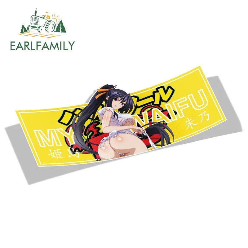 EARLFAMILY 13cm x 6.7cm Cartoon Slap Stickers Anime Vinyl Car Sticker Window Bike Motorcycle Decal Waterproof Car Accessories