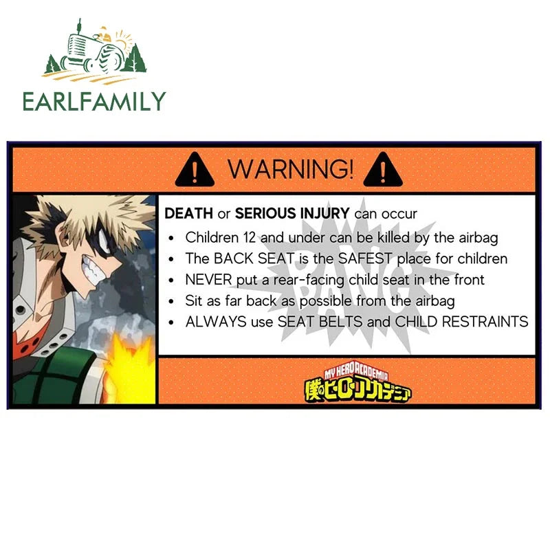 EARLFAMILY 13cm x 7.3cm Cartoon Girl Car Stickers for Warning Slap Stickers Anime Vinyl Car Window Bike Decal Car Accessories