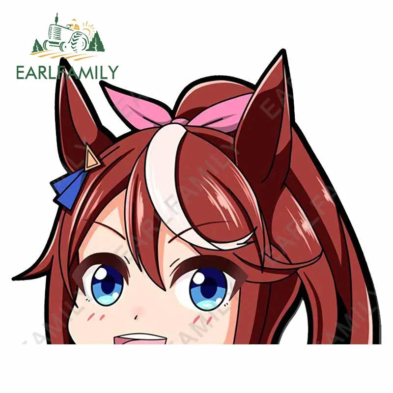 EARLFAMILY Anime Waifu Peeker Decal JDM Cartoon Girl Car Stickers Window Laptop Wall Decoration Auto Motorcycle Stickers