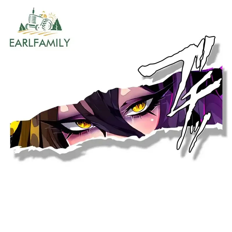 EARLFAMILY Ahegao Albedo Peek Car Sticker Anime Sketch Waifu Fanart Decal JDM Gothic Tattoo Girl Graffiti Stickers Car Wrap
