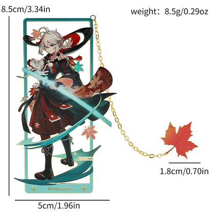 Genshin Impact Metal Bookmark – Elegant Anime Page Marker, Collectible Gift for Book Lovers & Fans