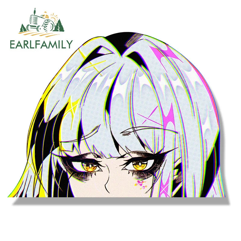 EARLFAMILY Bunny Blanc Fanart Car Sticker Hot Anime Nikke Waifu Decal JDM Gothic Girl Graffiti Cartoon Peeker NSFW Stickers