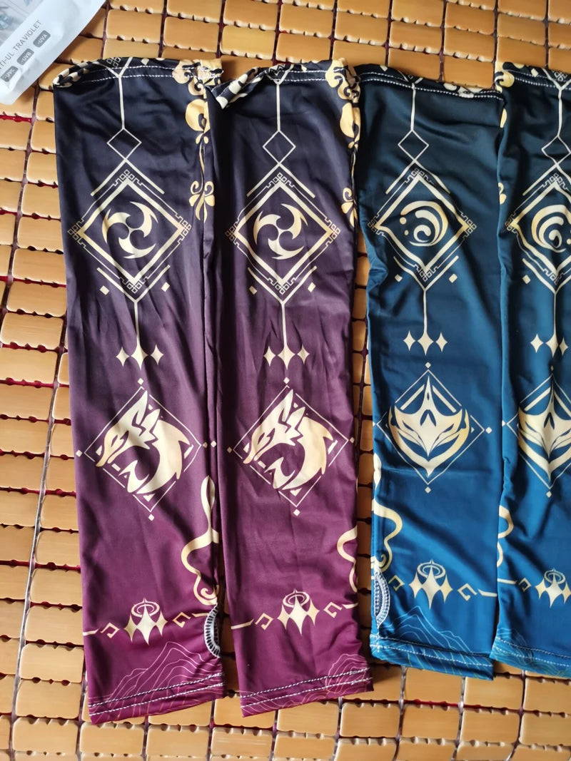 Game Impact Arm Sleeves Ice Silk Fabric Breathable Quick Dry Running Sportswear Sun UV Protection Long Arm Cover Arm Sleeves