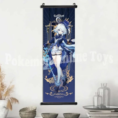 Genshin Impact Poster – Canvas Wall Art Scroll Painting, Hot Game Prints for Home Decoration