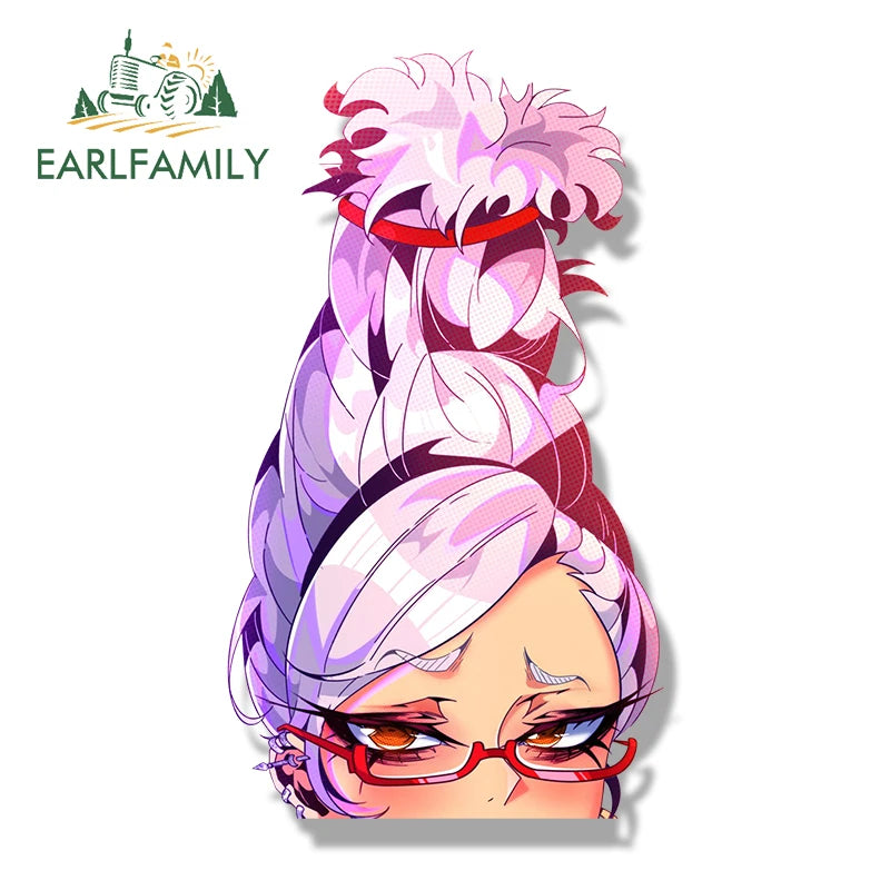 EARLFAMILY Seiko Ayase Fanart Car Sticker Hot Anime Waifu Sketch Decal JDM Chibi Big Head Graffiti Helmet Peek Stickers Car Wrap