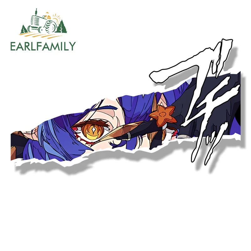 EARLFAMILY Punk Layla Car Sticker Hot Genshin Impact Sketch Waifu Decal JDM Cartoon Peek Girl Graffiti Sticker Chibi Car Styling