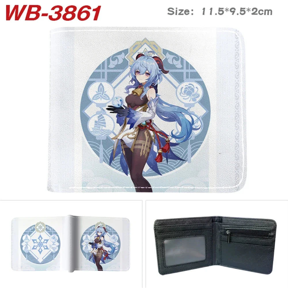 Lisa Anime Figures Hot Game Genshin Impact Wallet for Boys and Girls Short Purse with Credit Card Holder