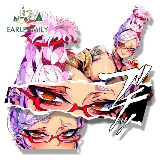 EARLFAMILY Seiko Ayase Fanart Car Sticker Hot Anime Waifu Sketch Decal JDM Chibi Big Head Graffiti Helmet Peek Stickers Car Wrap