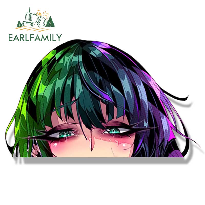 EARLFAMILY Blizzard of Hell Fubuki Peek Fanart Car Sticker Anime Bald Man JDM Gothic Tattoo Girl Waifu Decal Graffiti Stickers