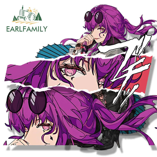 EARLFAMILY Kafka Fanart Car Sticker Honkai Star Rail Chibi Big Head Waifu Decal Cartoon Peek Girl Graffiti Slap Stickers