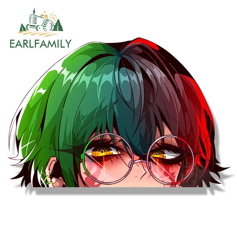 EARLFAMILY Muscle Zenin Maki Fanart Car Sticker Hot Anime Sketch Waifu Decal Cartoon Peek Girl Graffiti Stickers Car Accessories