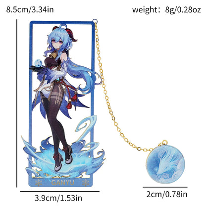 Genshin Impact Metal Bookmark – Elegant Anime Page Marker, Collectible Gift for Book Lovers & Fans