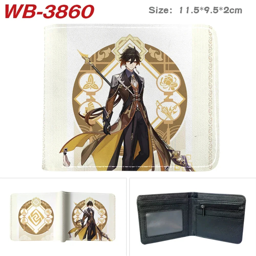 Lisa Anime Figures Hot Game Genshin Impact Wallet for Boys and Girls Short Purse with Credit Card Holder