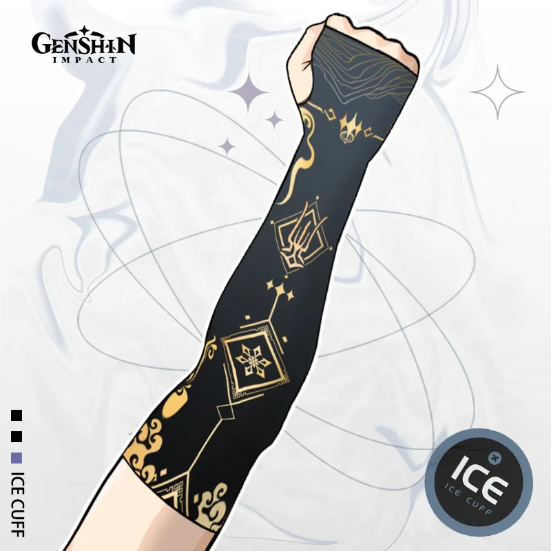 Game Impact Arm Sleeves Ice Silk Fabric Breathable Quick Dry Running Sportswear Sun UV Protection Long Arm Cover Arm Sleeves