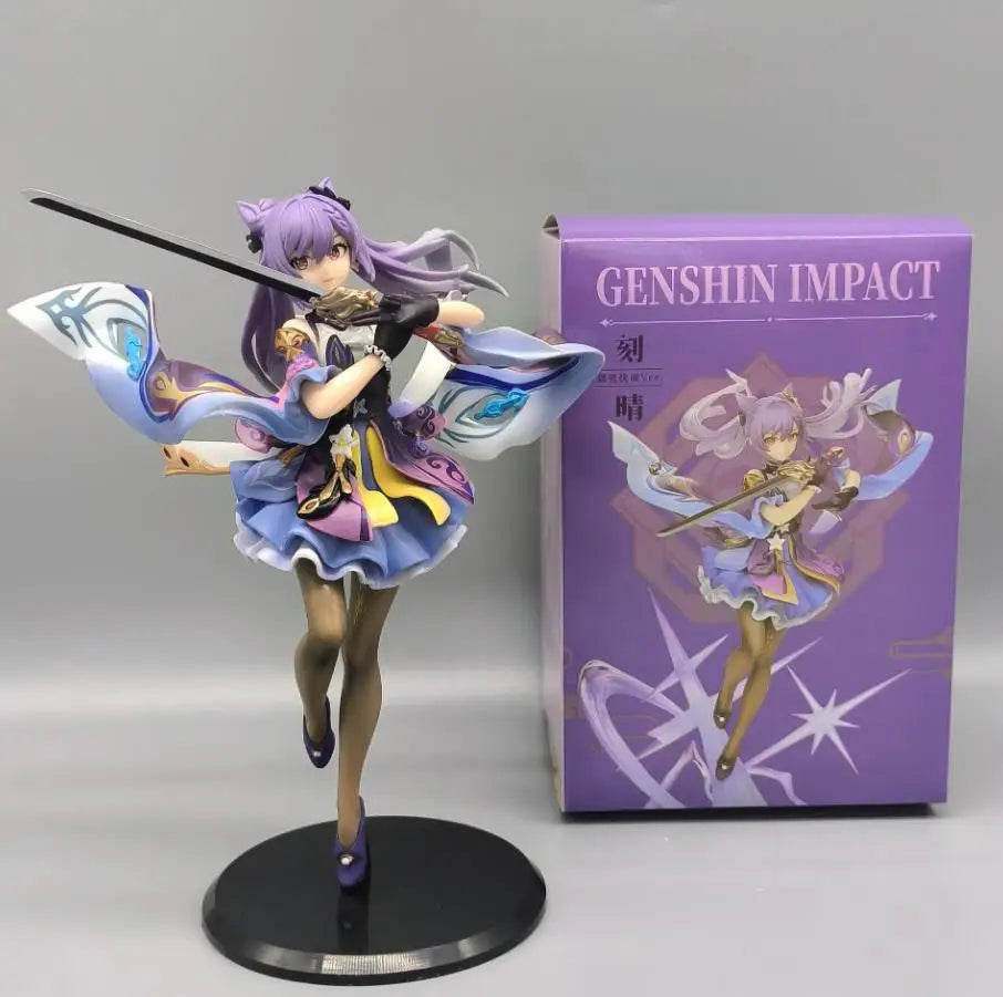 Genshin Impact Mini Figure – 25cm PVC Model, Sword Pose Collectible for Desktop Decoration