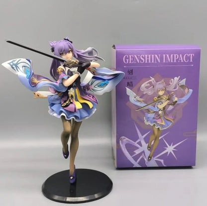Genshin Impact Mini Figure – 25cm PVC Model, Sword Pose Collectible for Desktop Decoration