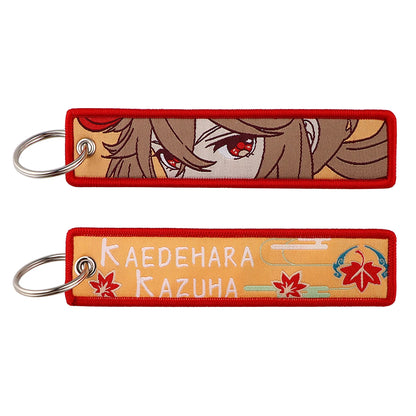 Genshin Impact Embroidered Keychain – Fashion Key Tag for Cars, Motorcycles, Bags & Backpacks, Key Ring