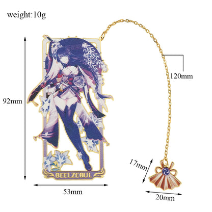 26 Styles Delicate Genshin Impacts Figure Creative Metal Bookmarks for Books Lover Gifts Game Fans Collection for Friends