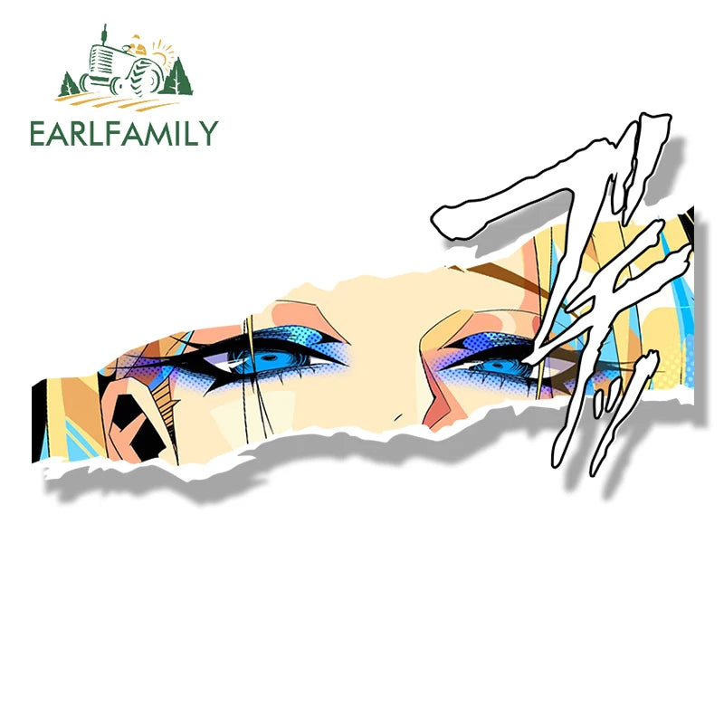 EARLFAMILY Senpai Emma Frost Fanart Car Sticker Chibi Big Head Sketch Waifu Decal JDM Cartoon Peek Girl Graffiti Slap Stickers