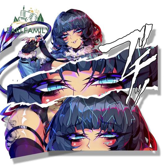 EARLFAMILY Ahegao Jane Doe Fanart Car Sticker Zenless Zone Zero Chibi Big Head Waifu Decal NSFW Peek Girl Slap Zzzero Stickers