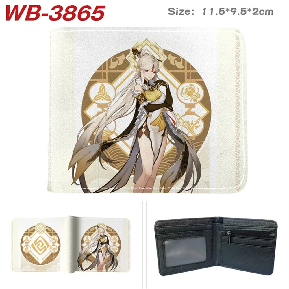 Lisa Anime Figures Hot Game Genshin Impact Wallet for Boys and Girls Short Purse with Credit Card Holder