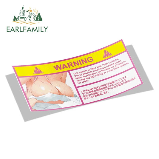 EARLFAMILY Car Sticker for Super Sonico Warning Slap Stickers Anime Vinyl JDM Rear Windshield Bumper Decal Car Accessories