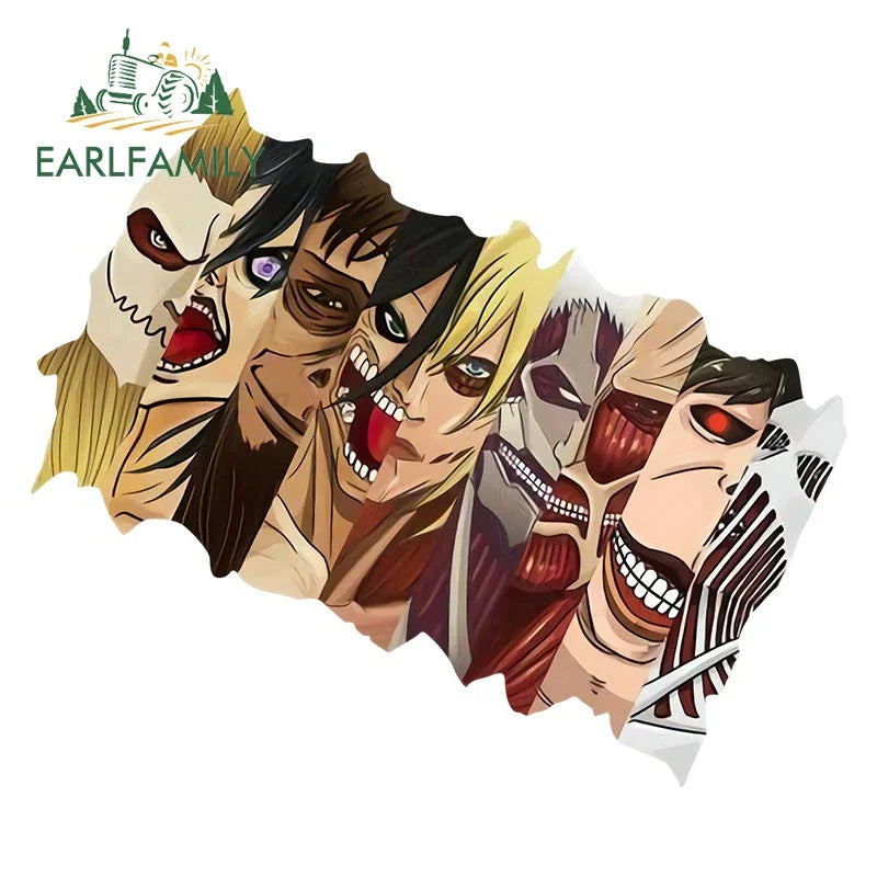 EARLFAMILY Cartoon Car Sticker Anime Peeker Vinyl Window Bumper Laptop Sticker JDM Motorcycle Scratch-Proof Decals