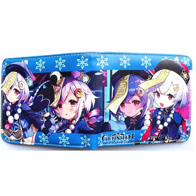 Anime Figures New Arrival Game Genshin Impact PU Wallet for Boys and Girls Short Purse Whit Credit Card Holder