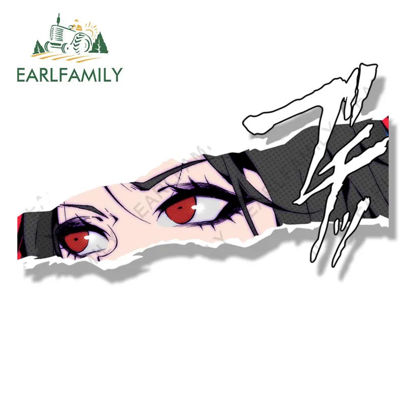 EARLFAMILY Ace Killer Akame Fanart Car Sticker Anime Sketch Waifu Decal JDM Funny Peek Girl Graffiti Stickers Car Accessories